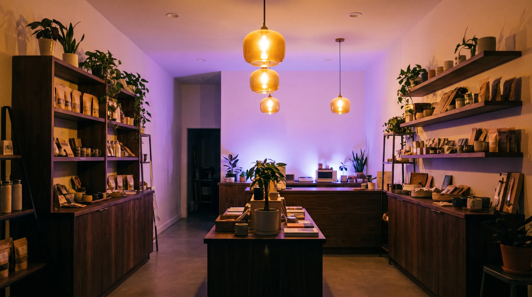 Welcoming interior of Purple Buds Dispensary for first-time cannabis visitors
